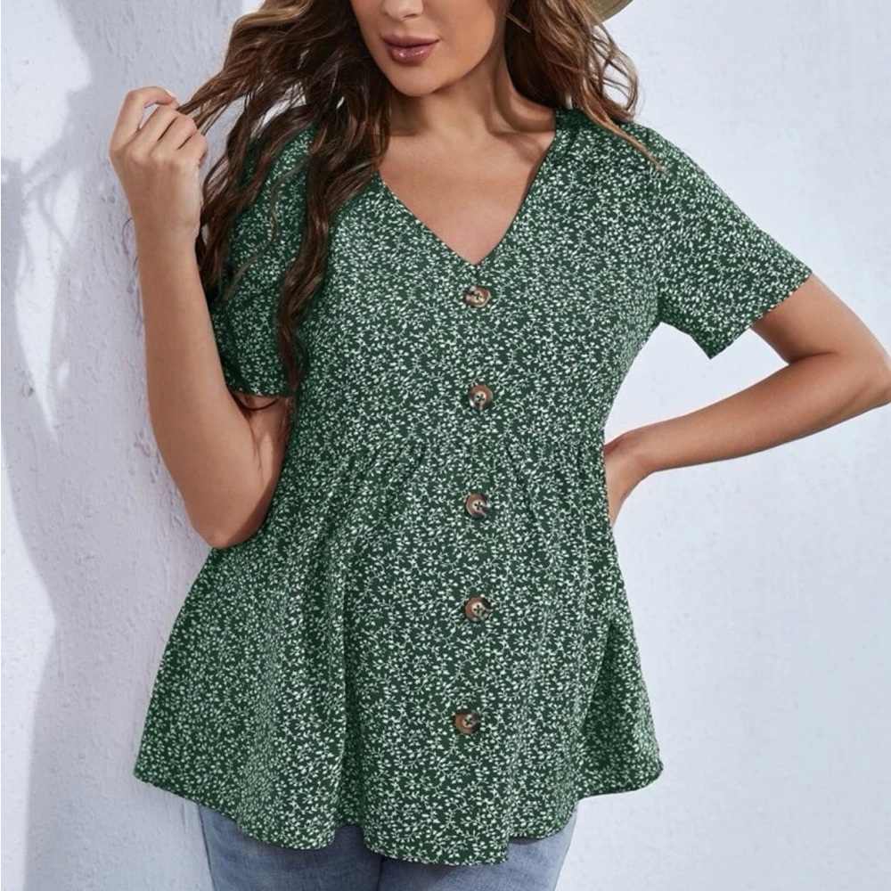 SHEIN maternity button peplum top - Picture 4 of 5